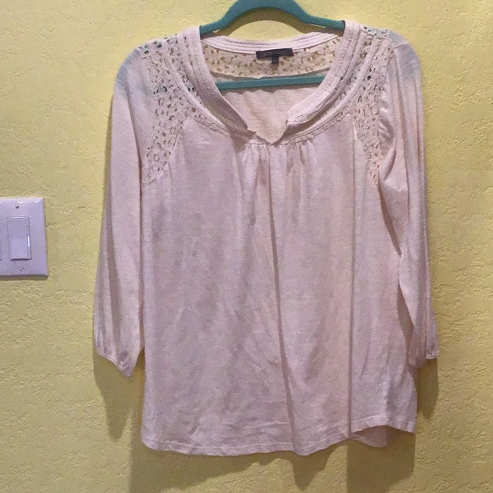 RETRO-ology Cream Blouse Women’s Large Shirt Long Sleeve